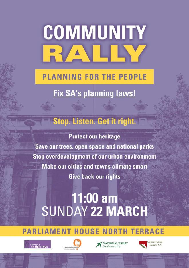 Community rally- Planning for the People 22 March 2020